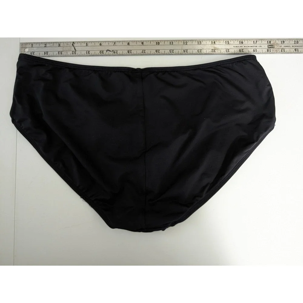 Apt. 9 Womens Black Mid Rise Bikini Swim Bottoms Size 1X Solid Basic Classic